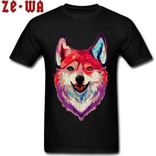 Happy Husky Mens T Shirt Vintage Graphic Design T-shirts Short Sleeve Customized Top Tshirts All Cotton Clothes VALENTINE DAY