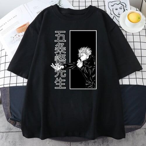 Japan Anime Cool Jujutsu Kaisen Womens T Shirt Summer 2021 Hot sale T-Shirt Harajuku Loose Tshirt Street INS Fashion Women Tees