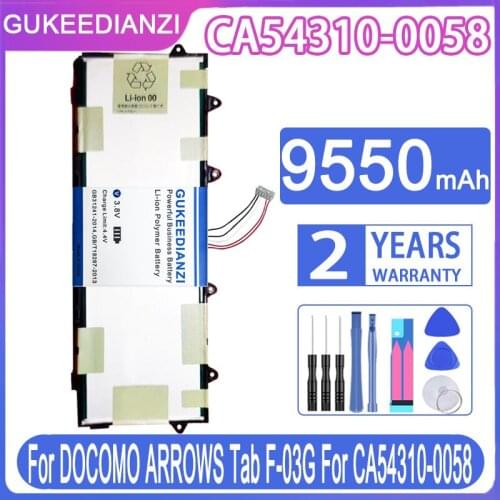 GUKEEDIANZI Replacement Battery RROWS CA54310-0058 9550mAl For DOCOMO ARROWS Tab F-03G For CA54310-0058 Tablet