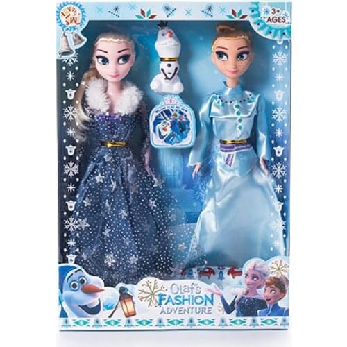 30cm Disney Toy Frozen 2 Elsa and Anna Princess Doll Toys with Accessories Olfa Sets Girls Collection Dolls Kids Gifts with Box