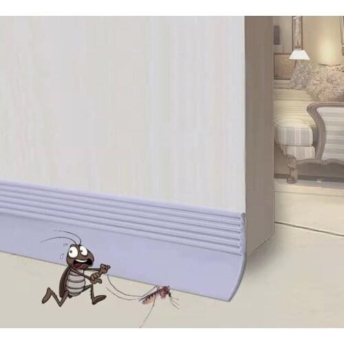 Adhesive Door Draft Stopper Trimable Stackable Door Bottom Seal Sweep Waterproof PVC Soundproof Wind Blocker 1m Long J2Y