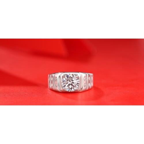 Yulaili White Color Ring Created 2Ct Mens Rings Wedding Engagement Men Ring Fashion Jewelry Free Shipping