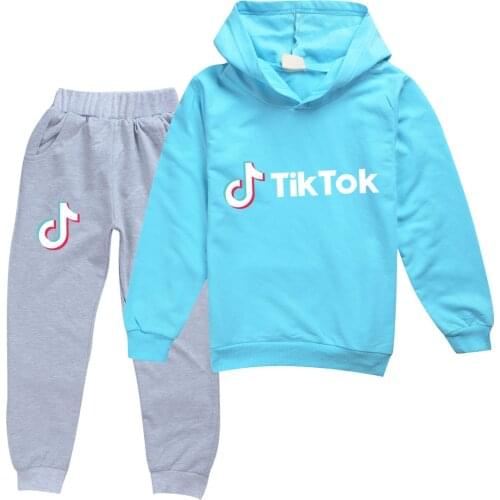 TIK TOK Tops+Pants 2Pcs Set Girl Boys 2-13Y Children Cartoon Anime Suit Autumn Spring Clothes Kids Baby Tracksuits