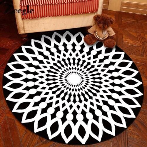 Zeegle Nordic Style Round Carpet Non-slip Floor Mat Children Bedroom Carpet Living Room Coffee Table Chair Cushion Area Rug