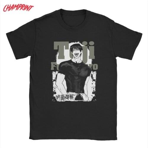 Awesome Toji Fushiguro Jujutsu Kaisen T-Shirt for Men O Neck Cotton T Shirt Manga Short Sleeve Tees Birthday Present Clothing