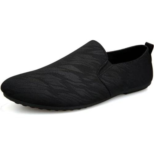 2021 Summer New Fashion All-Match Personality Peas Shoes Mens Cloth Shoes Non-Slip Wear-Resistant Lazy Shoes Social Guy Shoes