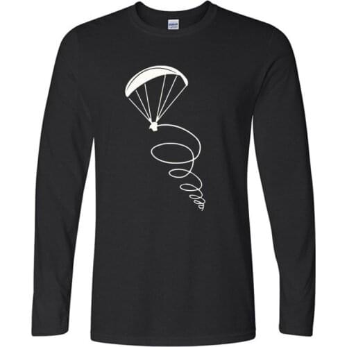 New Fashion men t-shirt paragliding fly pilot Design man cotton Long sleeves Casual O Neck tshirt bigger size tops