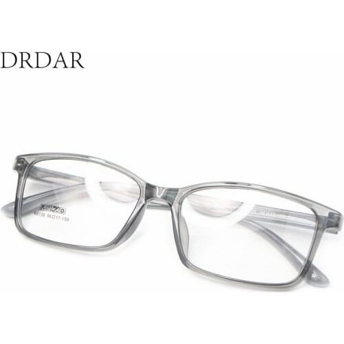 Student style Womens Men Unisex Eyeglasses Frames TR square Lightness fashion Optical frame plain glass black/blue/gray