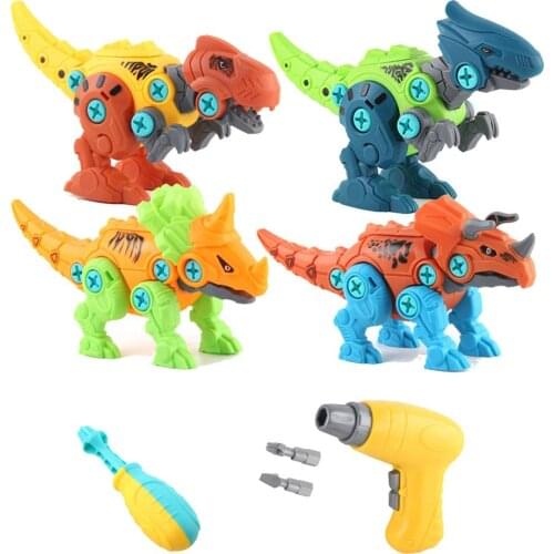 DIY Disassembly Dinosaur Toy Set Screw Nut Combination Early Educational Blocks Toys With Assemble Screw Toys For Kids Gift