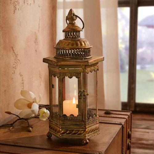 Retro metal candle lantern rustic