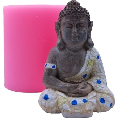 3D Buddha Statu Silicone Molds Handmade Soap Candle Mold Home Decoration Tibetan Buddhist Saint of Religious Articles Molds