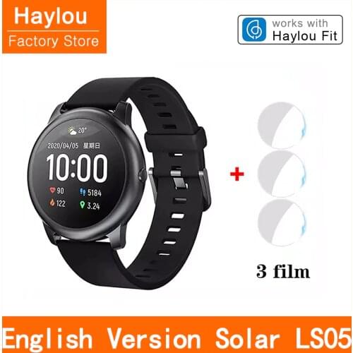 English Version Haylou Solar LS05 Smart Watch Sport Metal Heart Rate Sleep Monitor IP68 Waterproof iOS Android for Xiaomi YouPin