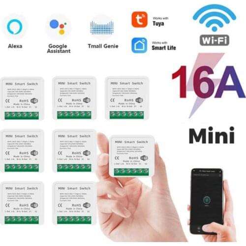 16A Mini Tuya Wifi Smart Switch Timer Interruptor Wifi Smart Home Voice Control Works with Alexa Google Home Smart Life App