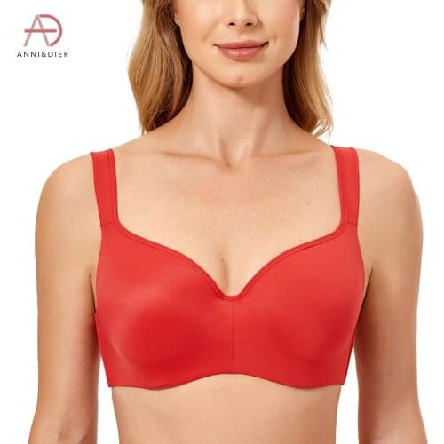 Womens Plus Size Contour Seamless Full Coverage Underwire Support T-Shirt Balconette Bra Smooth