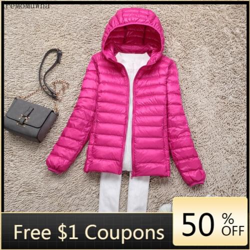 AreMoMuWha 2020 Winter New Slim Slim Down Jacket Warm Short Hooded Down Jackets for Women L-7XL100KG Women Coats and Jackets