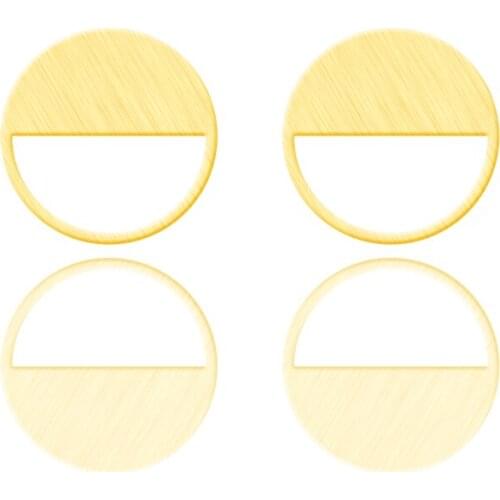 1 Pair Simple Stud Earrings Stainless Steel Geometric Earrings Round Circle Shaped Pendientes Broncos Women Fashion Jewelry Gift
