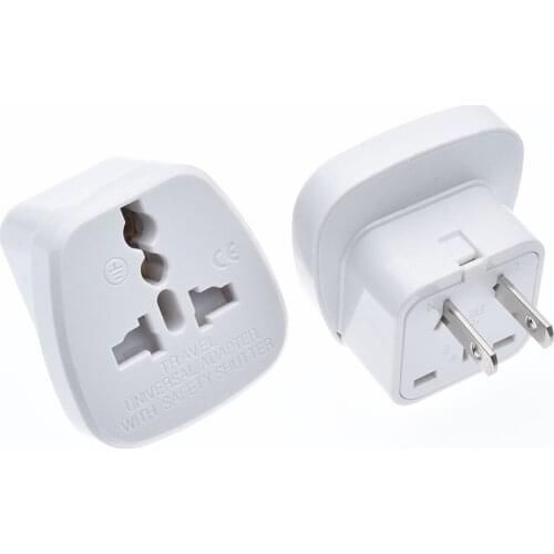 1PC Hot Sale EU UK AU to US USA AC Travel Power Plug Charger Adapter Converter US-2PIN PLUG TYPE A Taiwan Brazil Japan USA