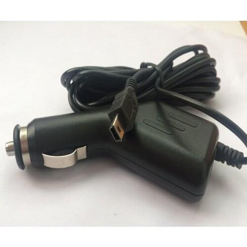 100pcs/lot 5V 1.5A 5 Pin Mini USB Car Power Charger Adapter with Cable Cord For GPS Car Camera 3.5m cable