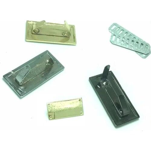 100PCS Rectangle Metal Handmade Laser Engrave Blank Brand Labels Sewing Crafts Purse Bags Tags Decoration Supplies