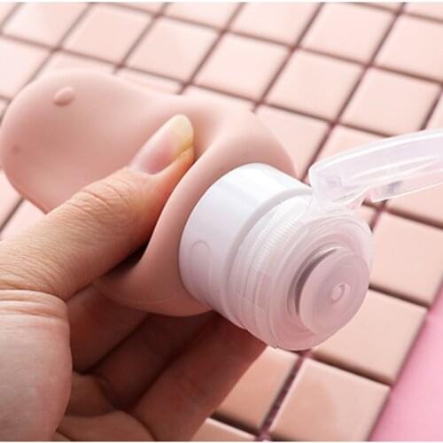 4 Colors 90ml Empty Cute Silicone Refillable Bottle Travel Bottle Press For Lotion Shampoo Cream Gel Cosmetic Squeeze Containers