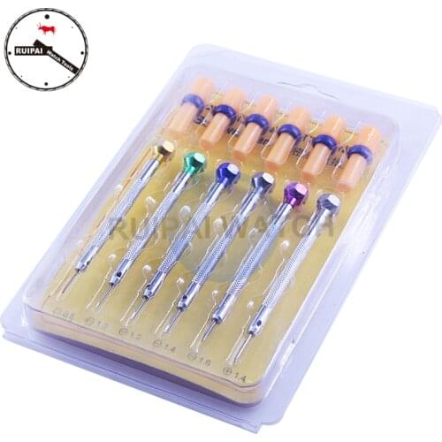 6pcs/set -0.8 -1.0 -1.2 -1.4 -1.6 +1.4 Watch Screw drivers set Stainless Steel screwdriver with extra driver,Watch Tools