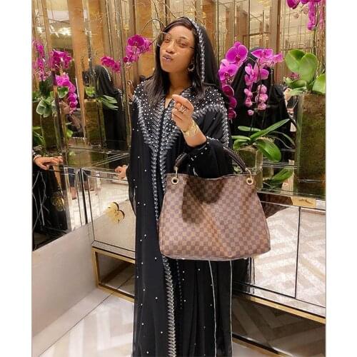 African Dresses for Women Dashiki Diamond Super Size Traditional African Clothes Robe Chiffon Africaine Femme Abaya Muslim Dress