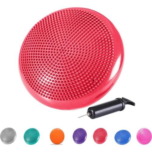 Balance Cushion 33cm with Pump Massage Mat Yoga Mat Inflatable Anti-Slip Stability Board for Fitness Posture Massage Etc