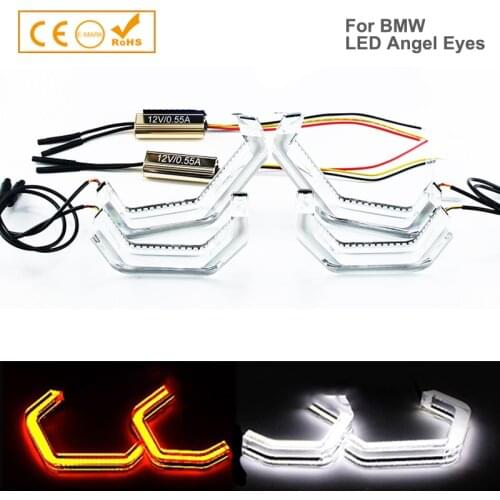 White LED Angel eyes Halo Rings Dual Crystal Covers For BMW M4 F80 F81 F82 F83 F30 F31 F32 F34 E90 E91 E92
