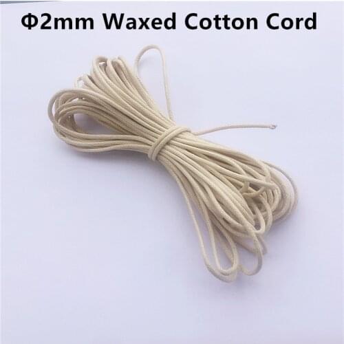 Chenkai DIY Rope 10m 2.0mm Waxed Twisted Waxed Cotton String Line Thread Cord For Silicone Baby Teether Beads Necklace Jewelry
