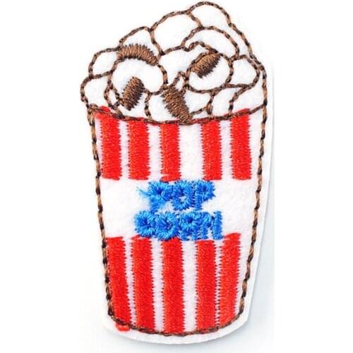 Popcorn (Size:2.8X4.8cm) DIY Cloth Badge Mend Decorate Patch Jeans Jackets Bag Clothes Apparel Sewing Decoration Applique