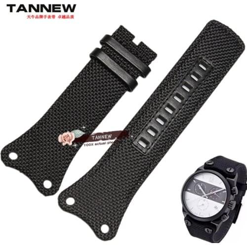 Canvas accessories leather strap watch band without buckle strap slim leather strap for K4B384B6 K4B381B3
