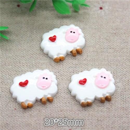10pcs Kawaii Resin Animal Little Sheep Flatback Cabochon Charm DIY Phone/Craft Decoration,20*25mm