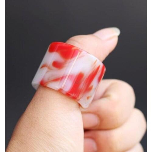 Natural Chicken Blood Jade Hand-carved Ring Fashion Boutique Jewelry Men and Women Ring Gift Accessories