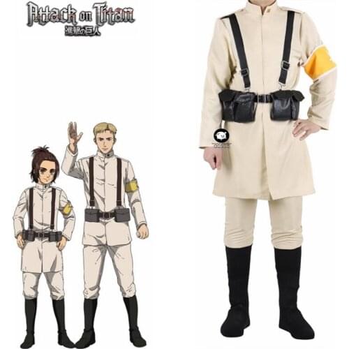New Attack On Titan Cosplay Costume Theater Version Hange Zoe Reiner Braun Marco Bodt Jean Kirstein Eren Jaeger Uniform