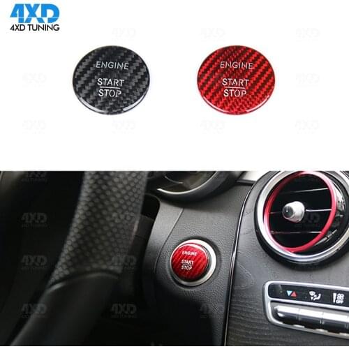 Engine Start Stop Key Cover For Mercedes CLA GLA AMG W117 W204 W205 All Model Except W213 Carbon Protector key shell Trim 2008