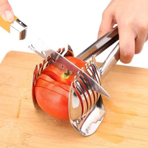 Hot Sale Stainless Steel Potato Slicers Tomato Cutter Shredders Fruit Vegetable Tools Onion Lemon Cutting Holder Kitchen Gadgets