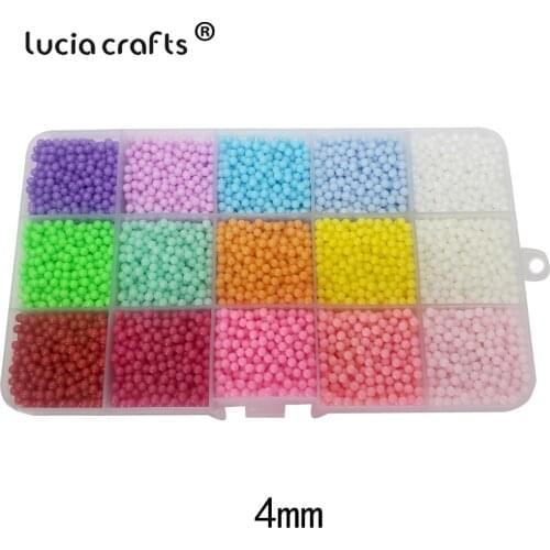 Lucia Crafts 15 Color ABS Beads For Jewelry Making Loose Round Beads DIY Necklace Bracelet E0920