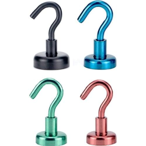 Magnetic Hooks Powerful Hook Magnet Holder 10kg Suction Wall Hook Holder Support Hardware Magnetic Tool Silver
