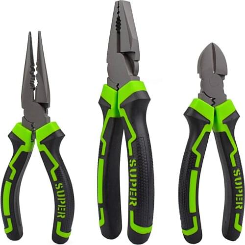 VOLEEDC 6''-8'' Multifunction Wire Stripper Cutter Pliers Long Nose Pliers Diagonal Pliers Set for Jewelry DIY Hand Tool Kit