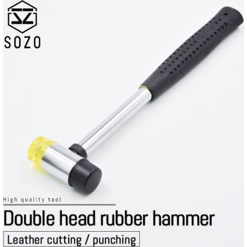 SOZO Double Head Rubber Hammer Leather Craft Cutting Multifunctional Hand Tool Hard Plastic And Non Slip Plastic Griptool