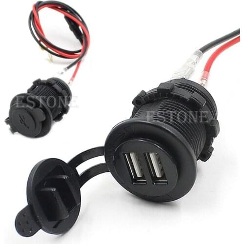 Motorcycle Waterproof Mobile Phone Power Supply Charger Dual USB Port Socket NEW wholesale