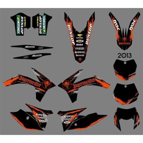 Motorcycle New Style Team Graphics Background Decal Sticker Kit For KTM 125 200 250 300 350 450 500 EXC 2012 2013 XC 2011