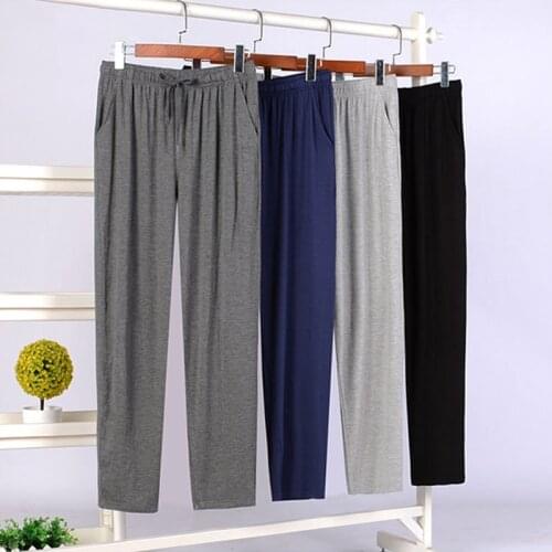 Mens Cotton Knit Jogger Pants Sleep Pants Bottoms with Drawstring Sweatpants with Pockets