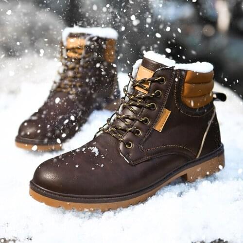 Men Winter Warm Plush Outdoor Mountain Climbing Army Snow Boot Male Desert Ankle Sports Hiking Trainers Big Size 46 Footwear