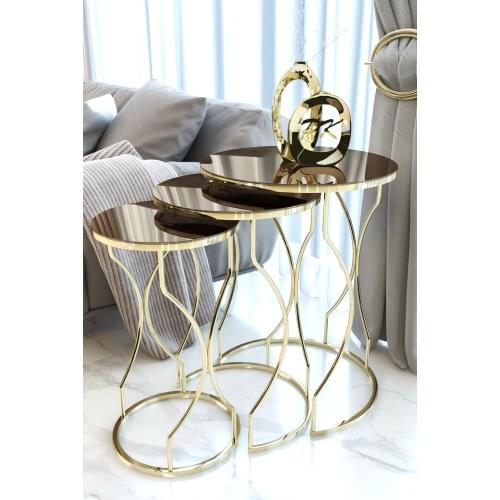Gold Dream Model Nesting Table Set (Bronze Mirror)
