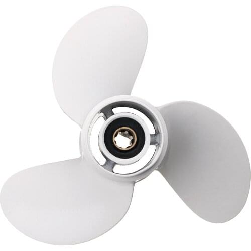 NEW-6G1-45941-00-El for Yamaha 6-8Hp 8 1/2 X 8 1/2 Boat Outboard Propeller White Aluminum Alloy 7 Spline Tooths R Rotation 3 Bla