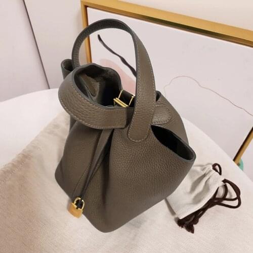 Devils2020 Beautiful New Fashion Basket Womens Leather Bucket Simple Net Red Hand Bag