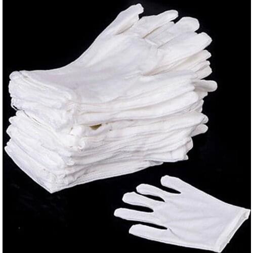 Hot 5Pairs/set White Work Gloves Inspection Cotton Work High Stretch Gloves Thin Jewelry Lightweight etiquette Gloves