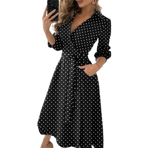 Women Dress Elegant Long Sleeve Large Hem Deep V Neck Solid Color Printed Belt Dress Streetwear for Spring/Summer xxl vestidos