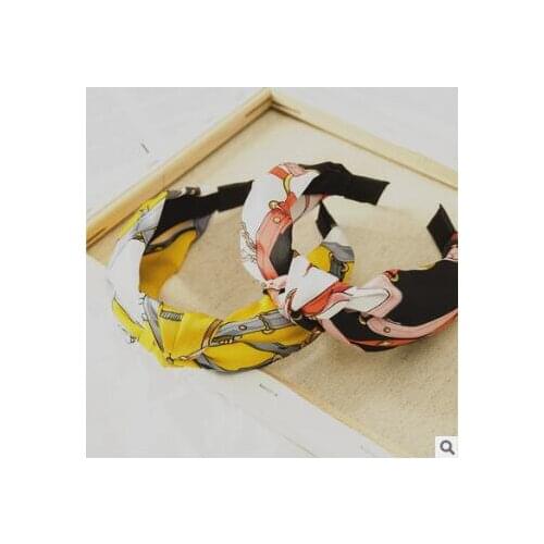 60pcs/lot DIY Multi Fabrics Simple Blank Holder Chain Headband Wash Face Creative Head Bands Hair Styling Tools HA863